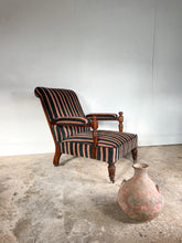 Load image into Gallery viewer, Victorian Open Arm Chair by Gillows reupholstered in Robert Kime
