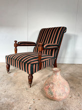 Load image into Gallery viewer, Victorian Open Arm Chair by Gillows reupholstered in Robert Kime
