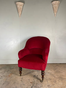 Late Victorian Arm Chair - recently upholstered