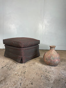 Square Footstool with a Feather Cushion Top.