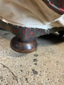 Square Footstool with a Feather Cushion Top.