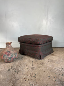 Square Footstool with a Feather Cushion Top.