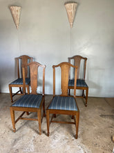 Load image into Gallery viewer, Set of Four Mid Century British Dining Chairs -  with newly covered seats in Guy Goodfellow Fabric
