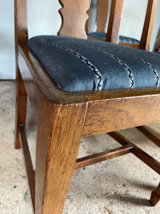 Set of Four Mid Century British Dining Chairs -  with newly covered seats in Guy Goodfellow Fabric