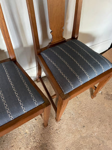 Set of Four Mid Century British Dining Chairs -  with newly covered seats in Guy Goodfellow Fabric