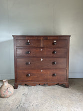 Load image into Gallery viewer, Victorian Oak Chest of Drawers with Mahogany Banding

