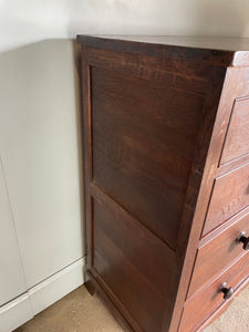 Victorian Oak Chest of Drawers with Mahogany Banding