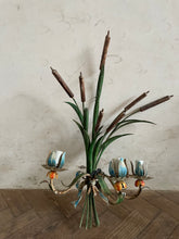 Load image into Gallery viewer, French Toileware Sconces with a bullrush design - rewired.
