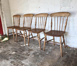 Antique Oak Farmhouse Chairs x 4