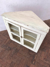 Load image into Gallery viewer, Antique Painted Corner Cabinet
