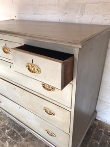 Large Victorian Pale Blue Painted Chest