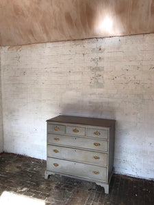 Large Victorian Pale Blue Painted Chest