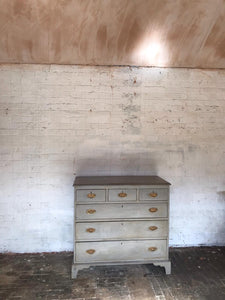 Large Victorian Pale Blue Painted Chest